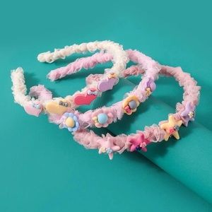 3- Girl flower, star, heart headband